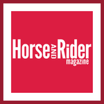 Horse and Rider magazine logo on a red background