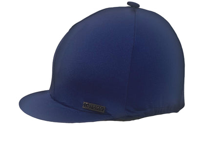 Blue cap with a brand logo on a white background