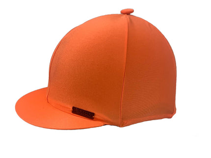 Orange riding hat silk  on a white background